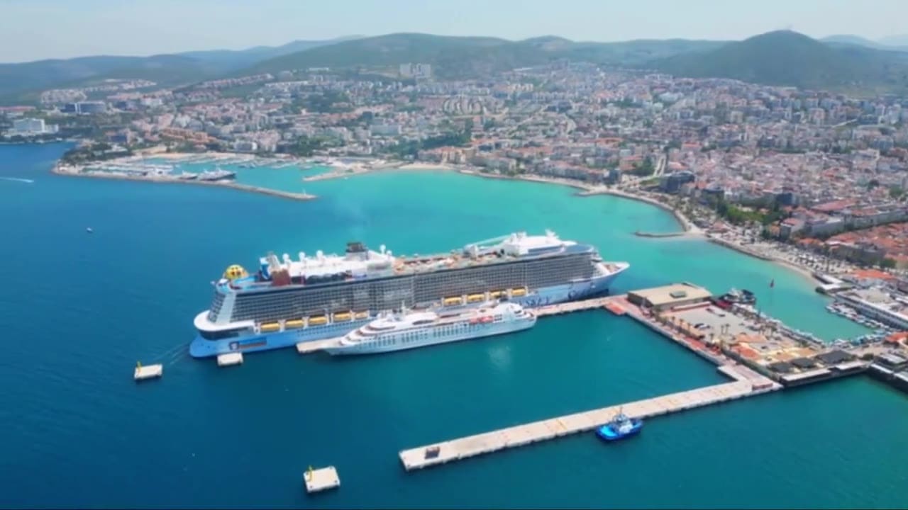 The port of Kuşadası from the air